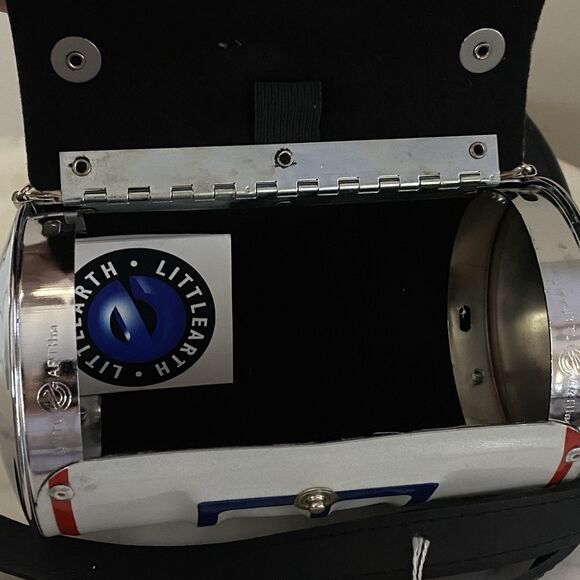 Little Earth New York License Plate Purse Black Strap Clutch Handle Recycled NWT - Picture 6 of 10